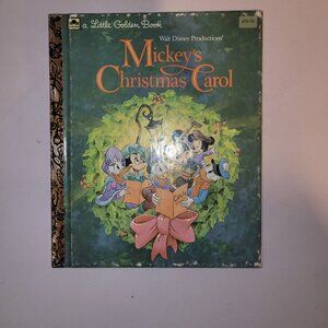 Vintage Little Golden Books Mickey's Christmas Carol Book * Walt Disney *Picture